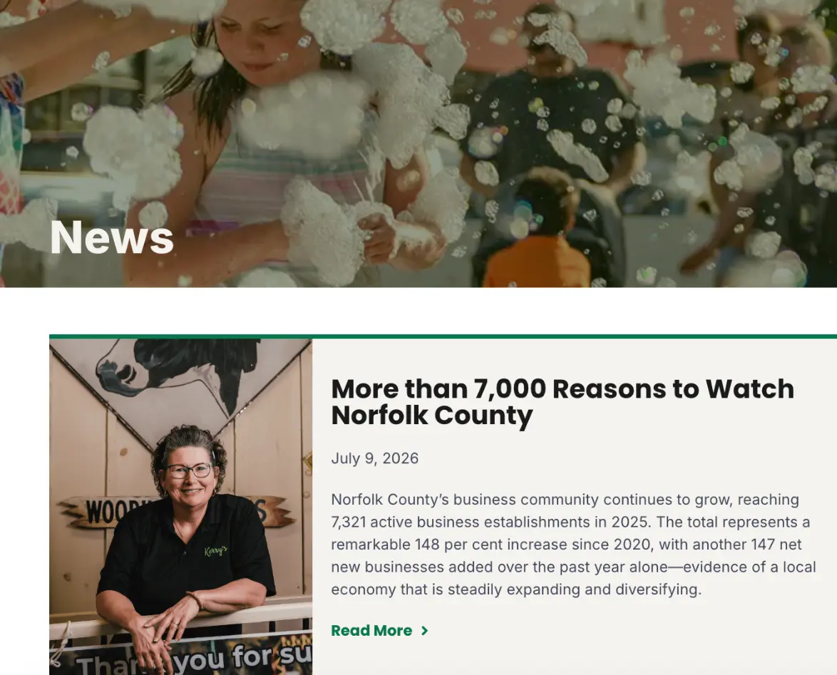 Localintel on the Norfolk County website